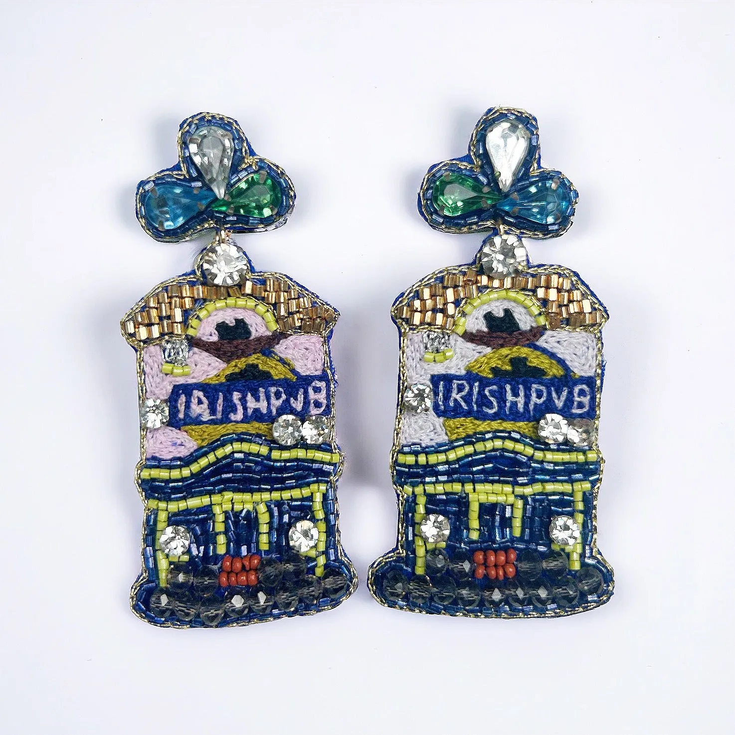 Irish Pub Beaded Earrings