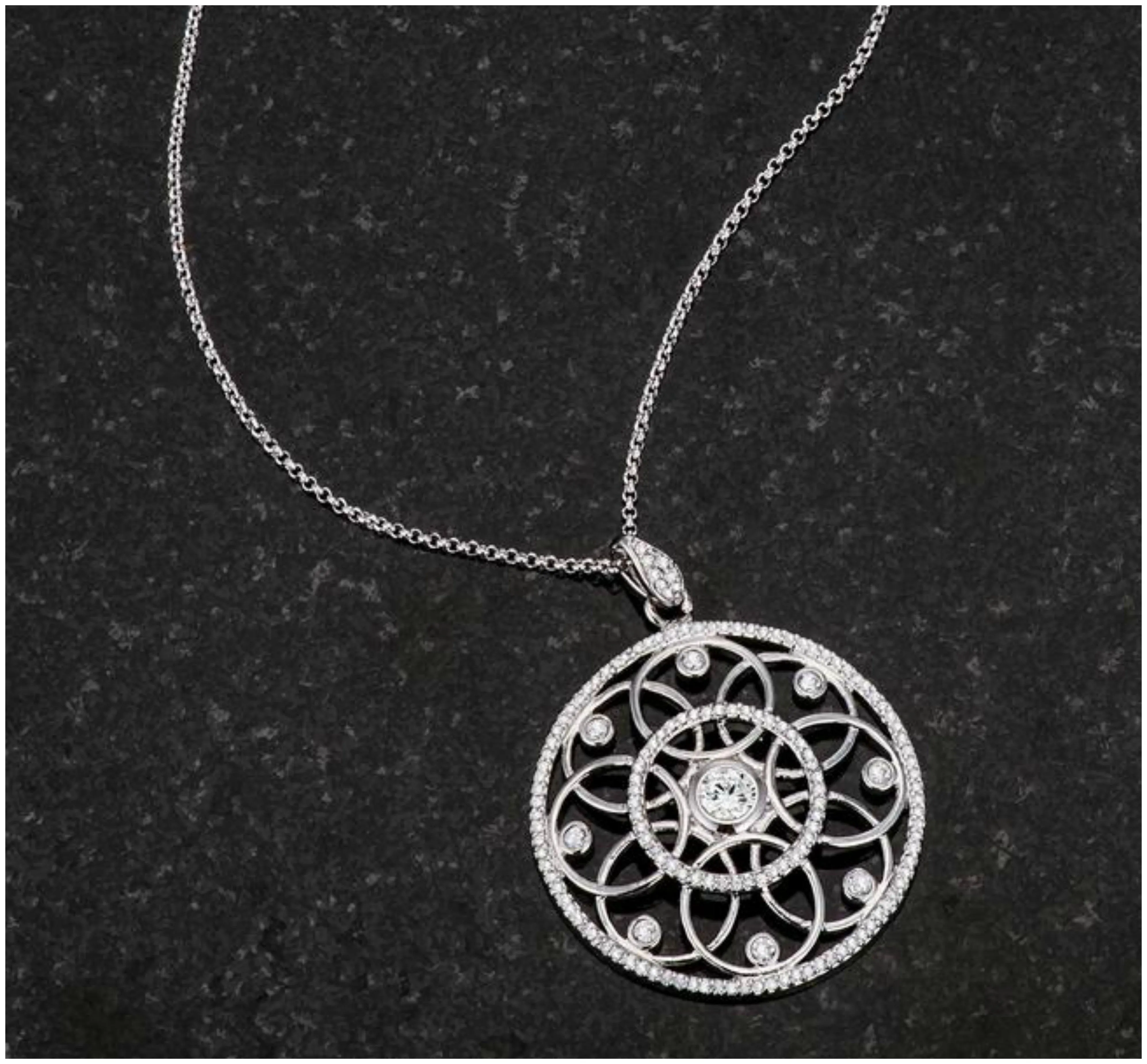 Iyanna Interlocking Circles CZ Pendant