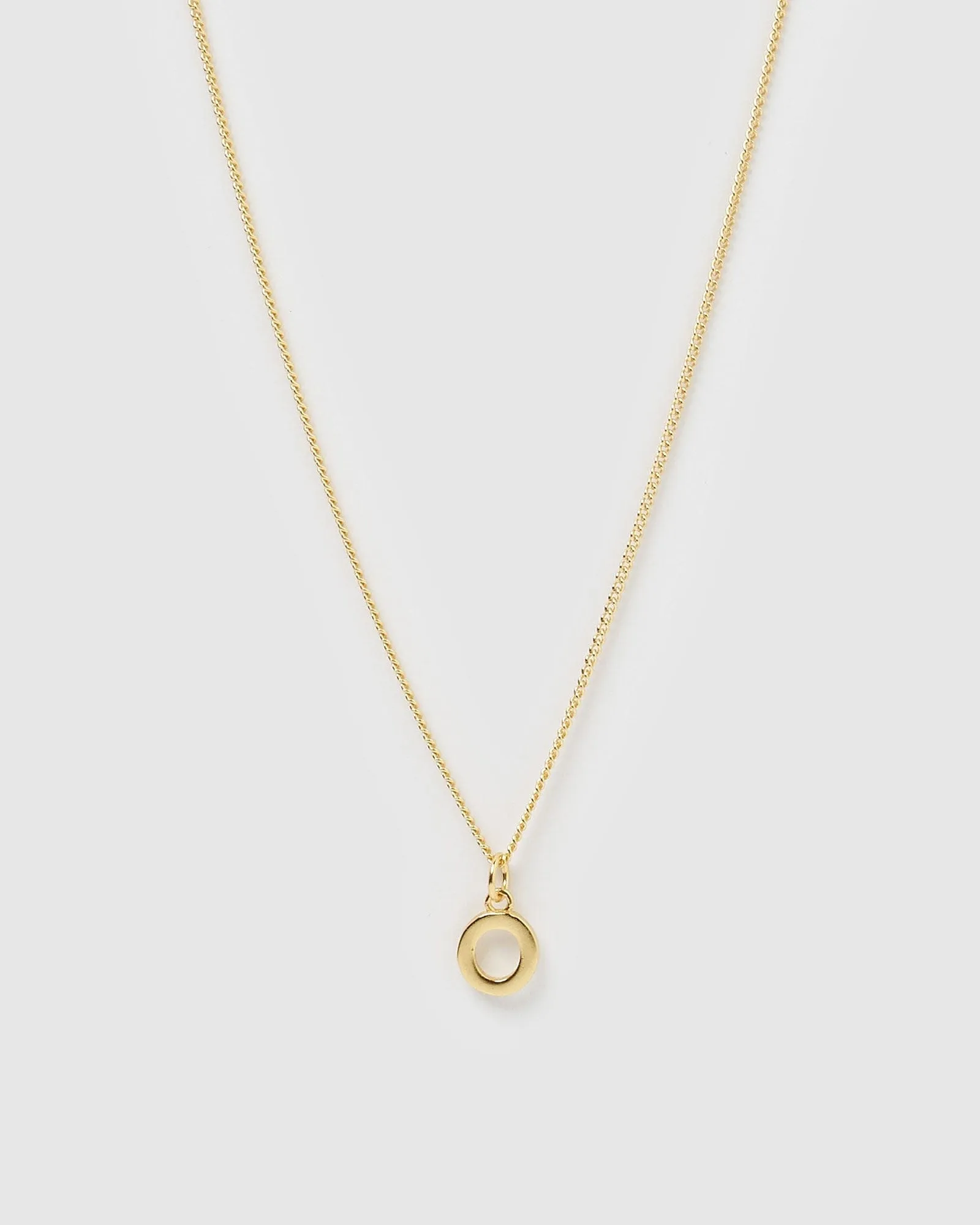 Izoa Alphabet Letter O Necklace Gold