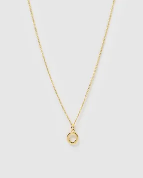 Izoa Alphabet Letter O Necklace Gold