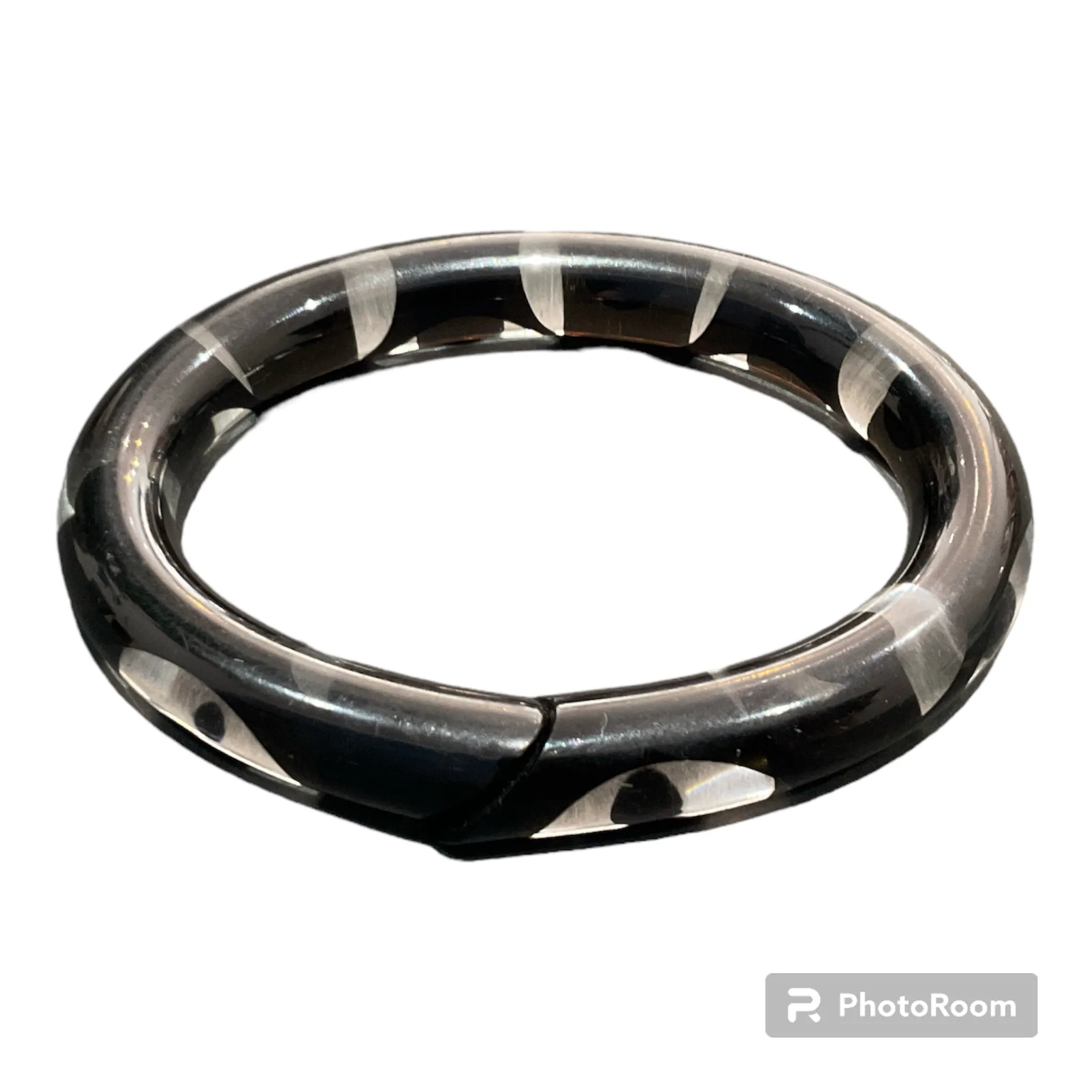 Jodi Maree Accessories Clear And Black Resin Cuff Bangle