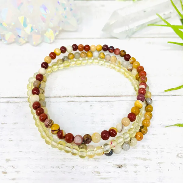 Joy Happiness Stackable Crystal Bracelet Set