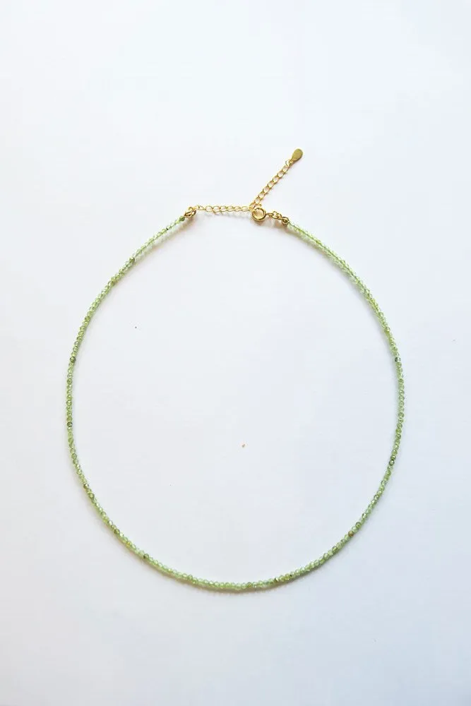 Karina Single Strand Hand Beaded Gemstone Necklace