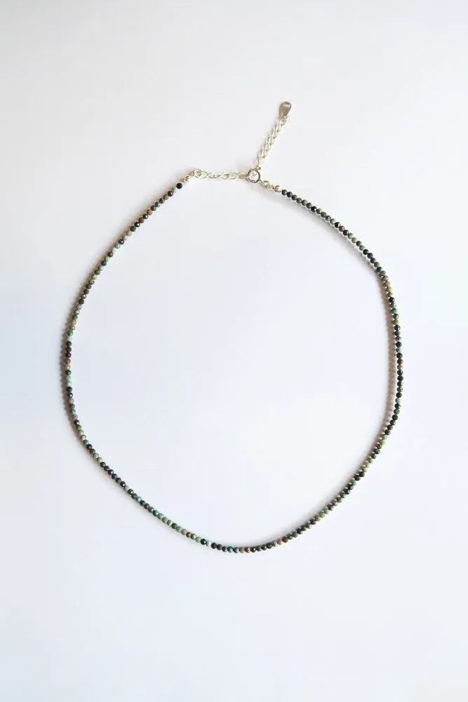 Karina Single Strand Hand Beaded Gemstone Necklace