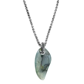 Labradorite Gemstone Horn Pendant Necklace