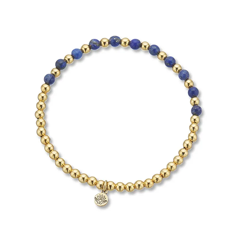 LAPIS LAZULI LOTUS PURITY GEM BRACELET