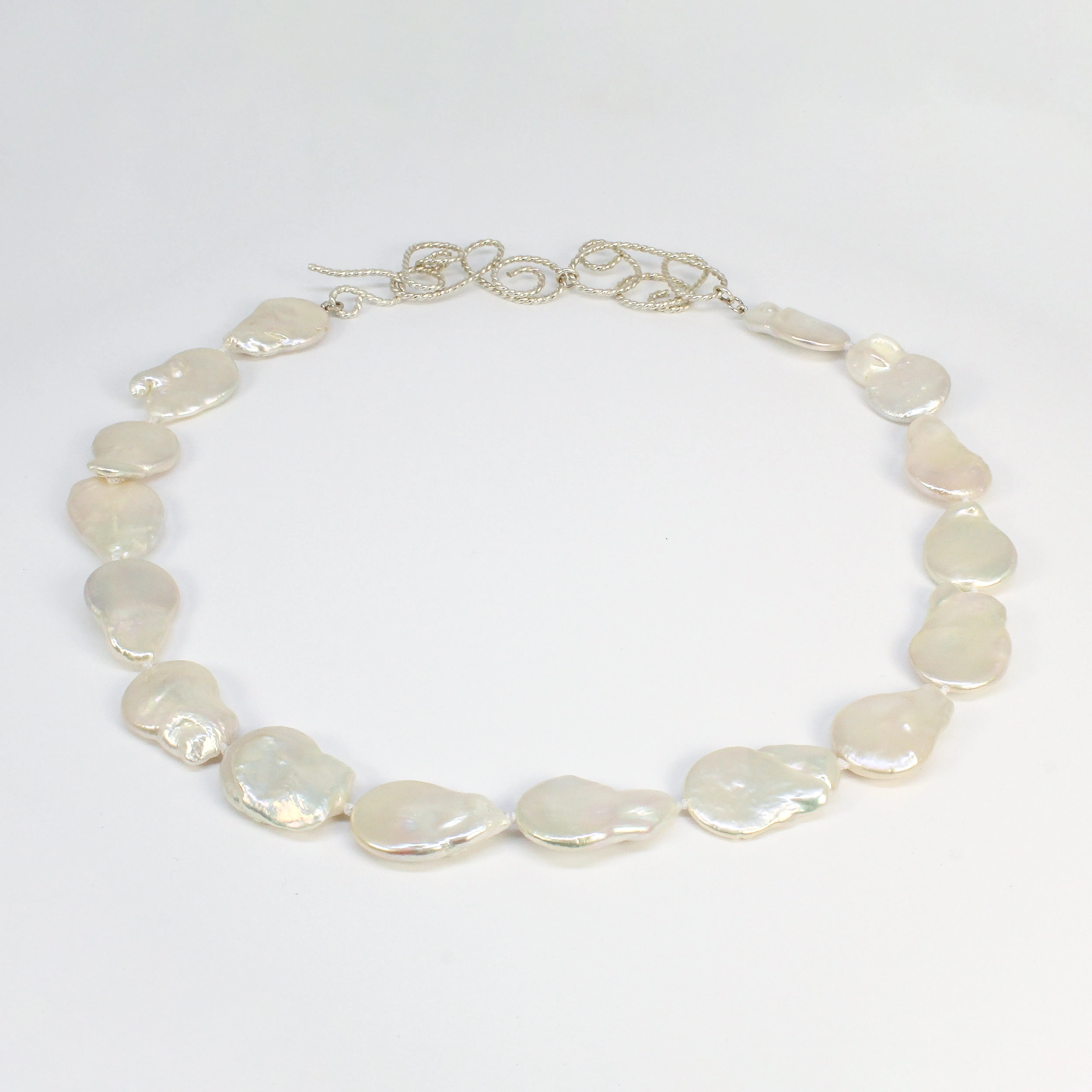 Large Coin Pearl Necklace by Rina Young