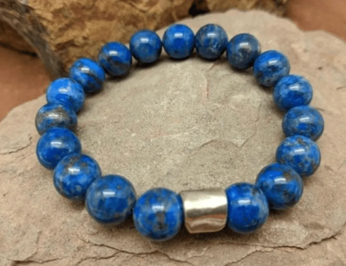 Laura Ingalls Women's Lapis Lazuli Stretch Bracelet B-494