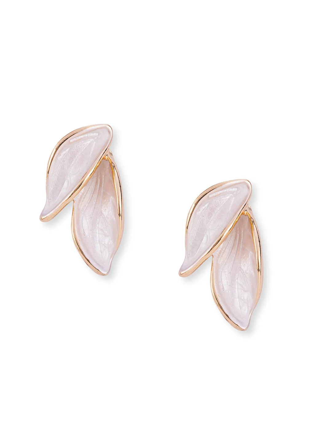 Leaf Shaped Earrings with Gold Trim|Elegant and Timeless Jewelry for Any Occasion