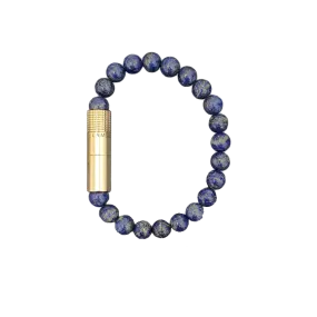 Les Fines Lames Punch Bracelet GOLD LAPIS LAZULI 8mm Large