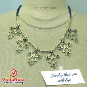 Light Weight Golden Tone Choker Necklace With Motifs