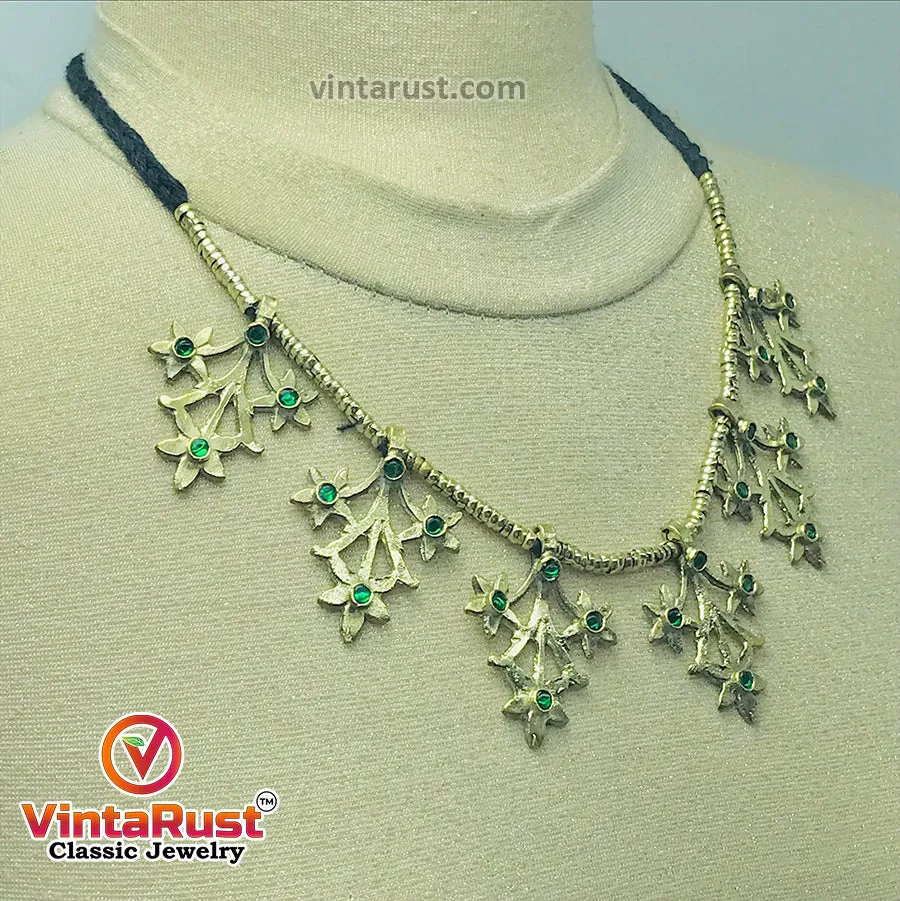 Light Weight Golden Tone Choker Necklace With Motifs