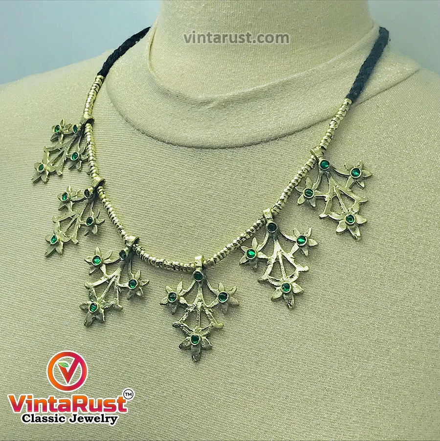 Light Weight Golden Tone Choker Necklace With Motifs