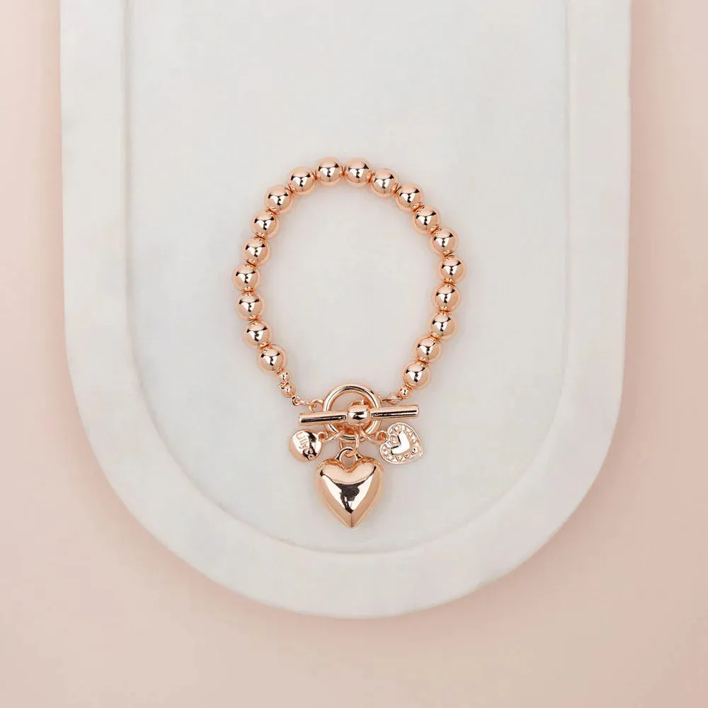 Limited Edition | Rose Gold Heart with Toggle Bracelet