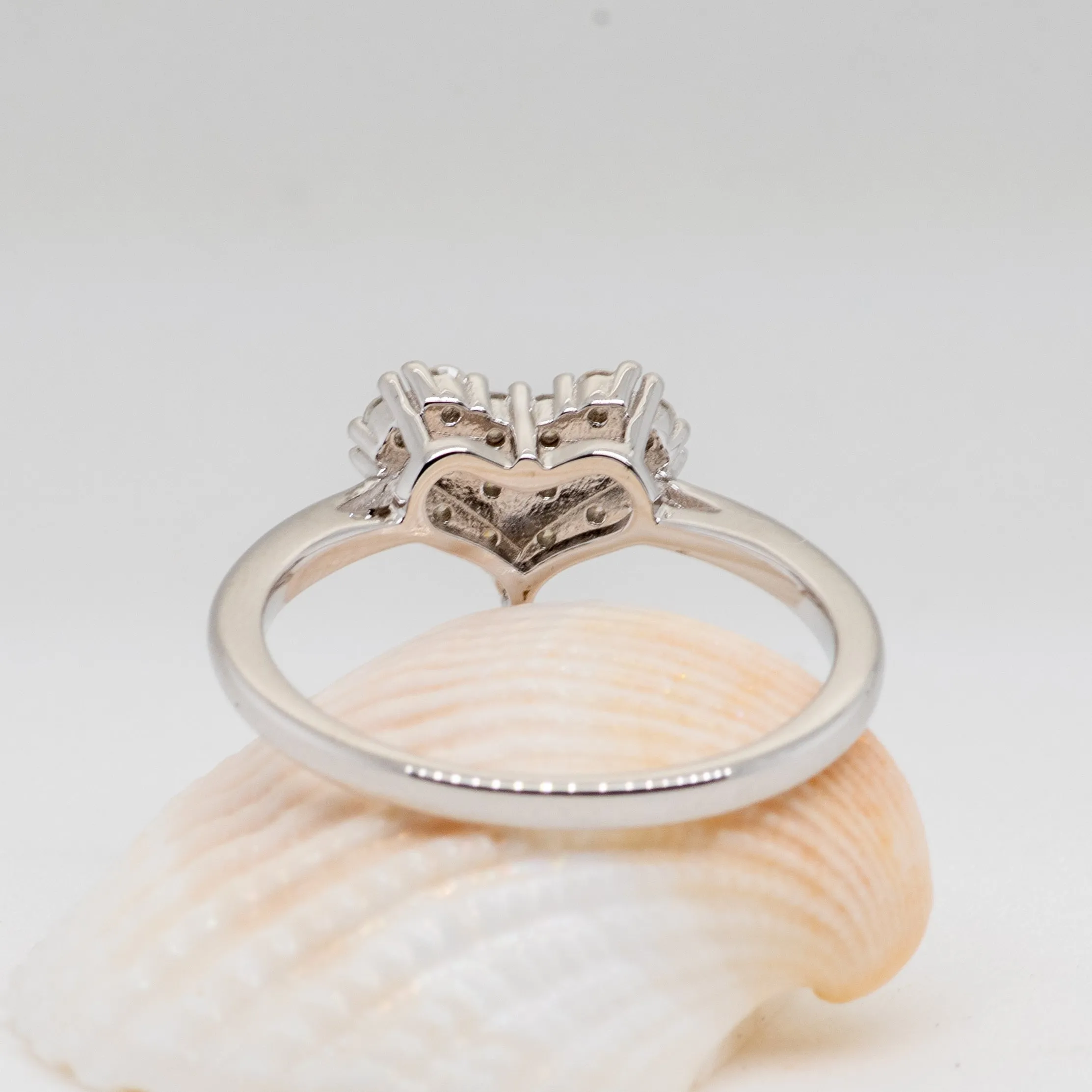 Love Moissanite Ring in Sterling Silver