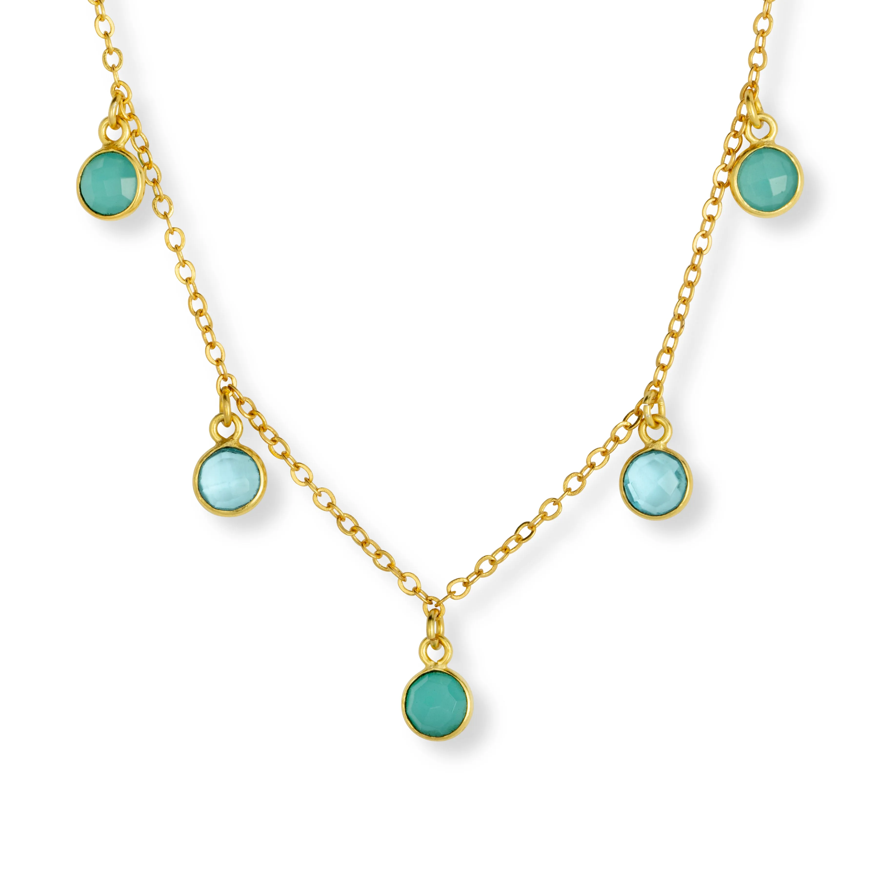 Maeve Charm Necklace Aqua