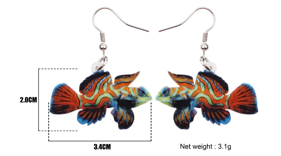 Mandarin Red Fish Earrings