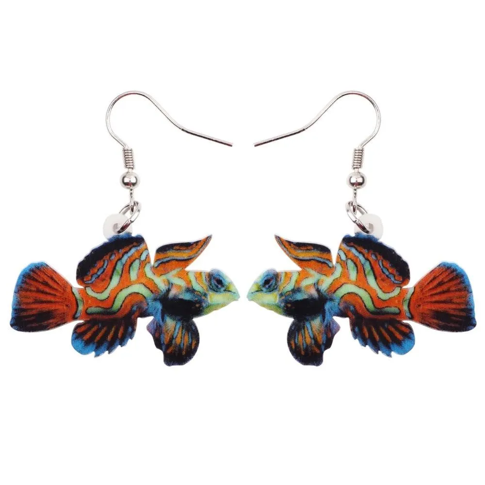 Mandarin Red Fish Earrings