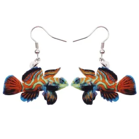 Mandarin Red Fish Earrings