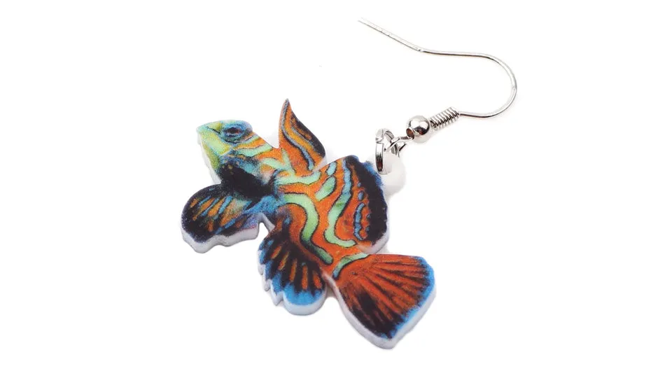 Mandarin Red Fish Earrings