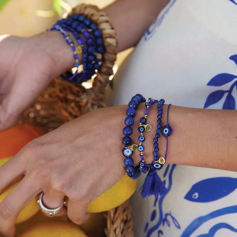 MATI EVIL EYE LAPIS LAZULI GEMSTONE BRACELET