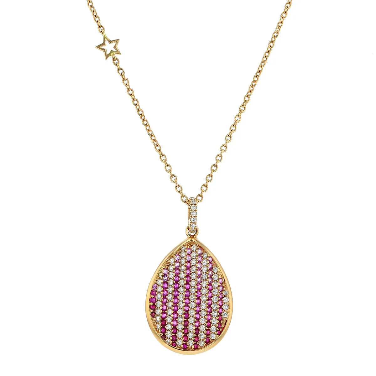 Miiori Diamond and Multi Gemstone Pendant Necklace