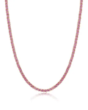 Mini Ballier Necklace- Pink- Gold