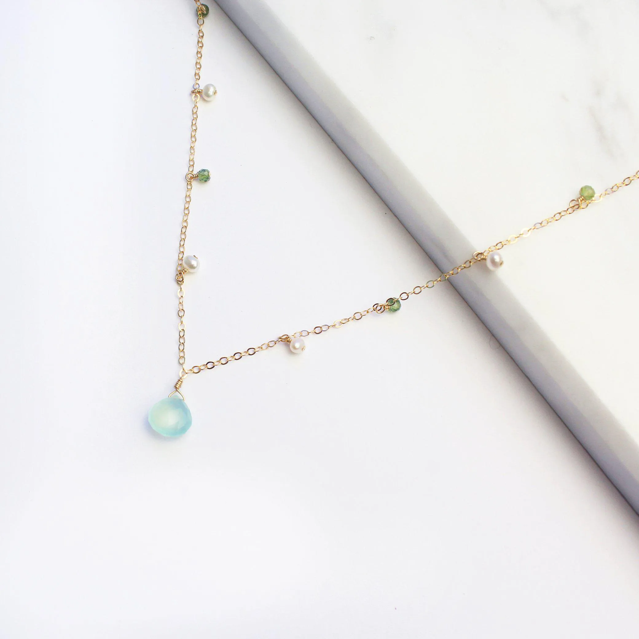 MiniDot Necklace: Color of the Sea