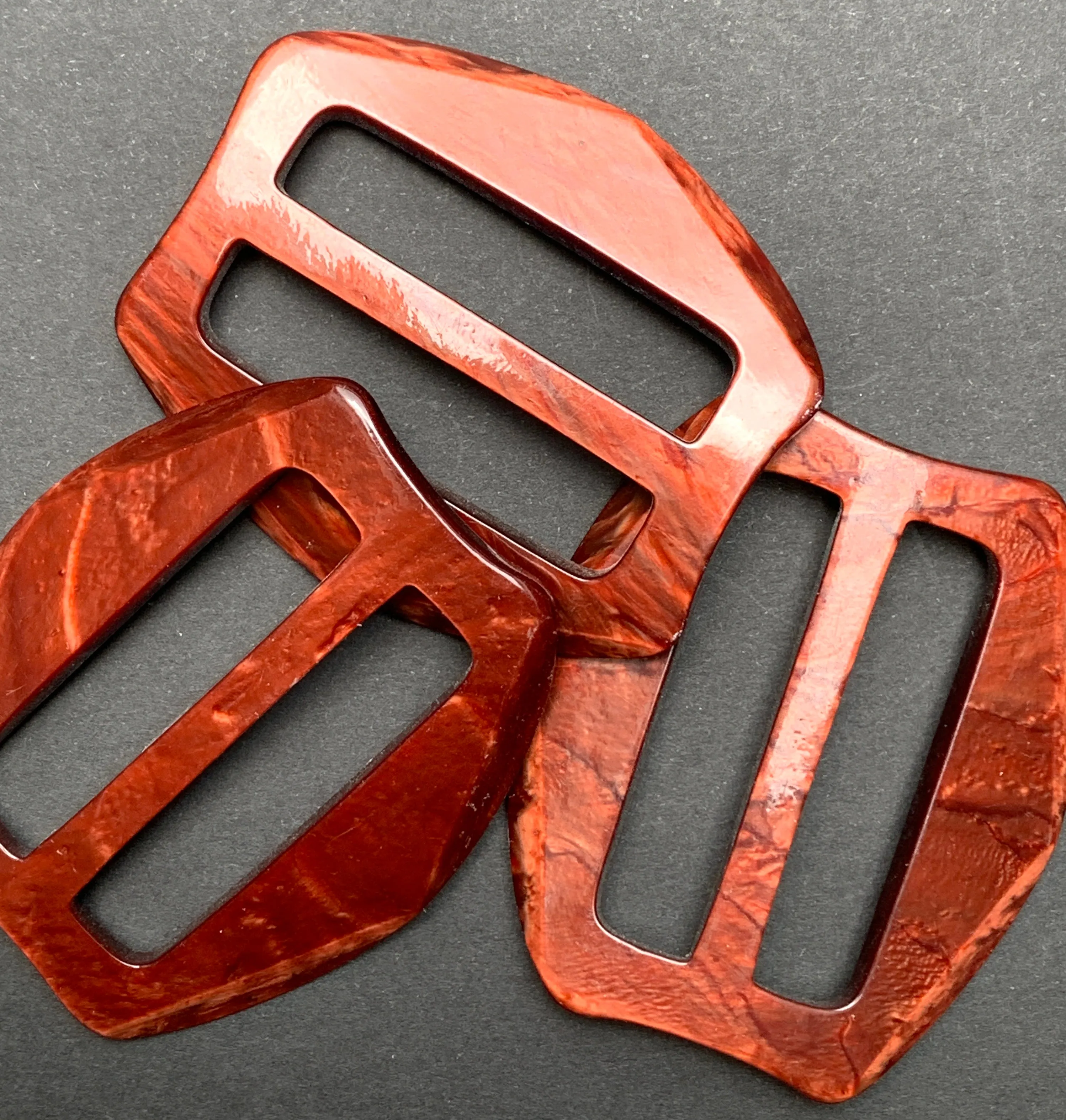 Molten Metallic Copper 1940s  5cm Buckle