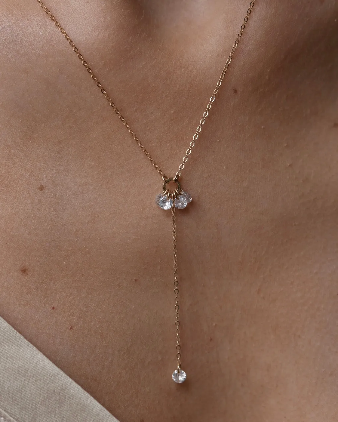 Monroe Lariat Necklace - Cubic Zirconia