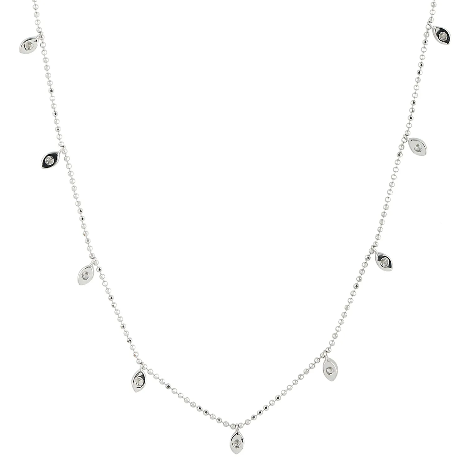 Natural Diamond Diamond By The Yard Necklace 18k White Gold Jewelry