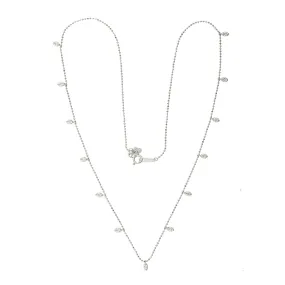 Natural Diamond Diamond By The Yard Necklace 18k White Gold Jewelry