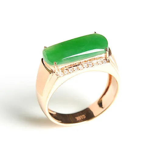 Natural Jade Ring Jadeite Gold Ring RG7