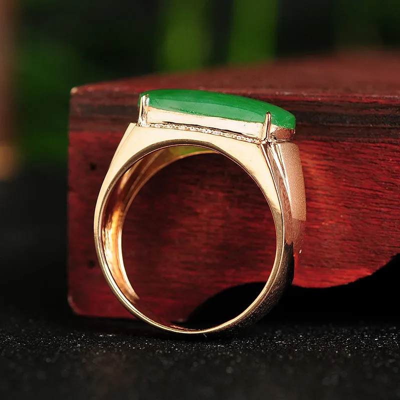 Natural Jade Ring Jadeite Gold Ring RG7