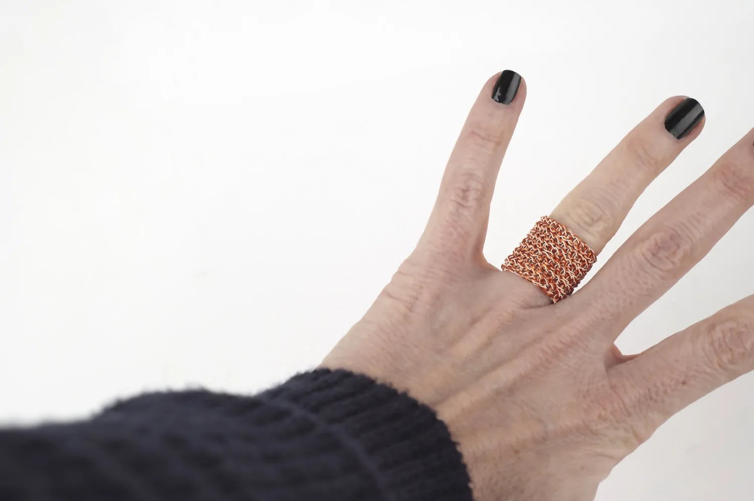 Nautical Wire crocheted band ring