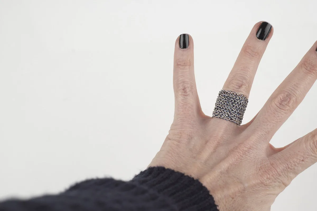 Nautical Wire crocheted band ring