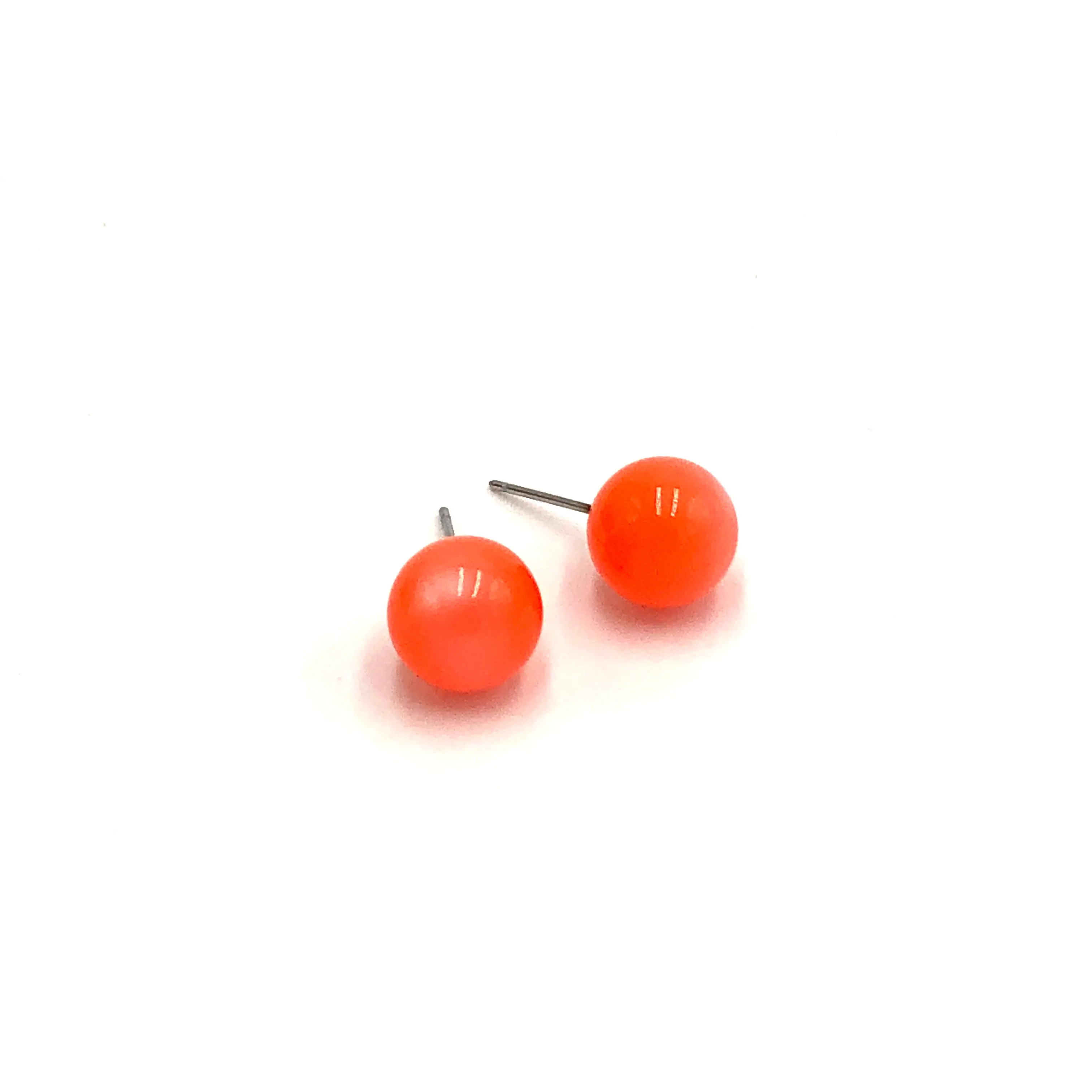 Neon Melon Moonglow Ball Stud Earrings - 12mm