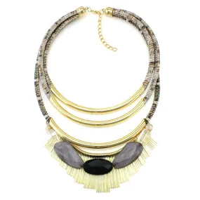 New Fashion Crystal Necklaces & pendants Unique Collar Statement Necklace Gold-plated Color Circle Accessories For Women