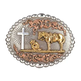 Nocona Men's Cowboy Prayer Oval Belt Buckle