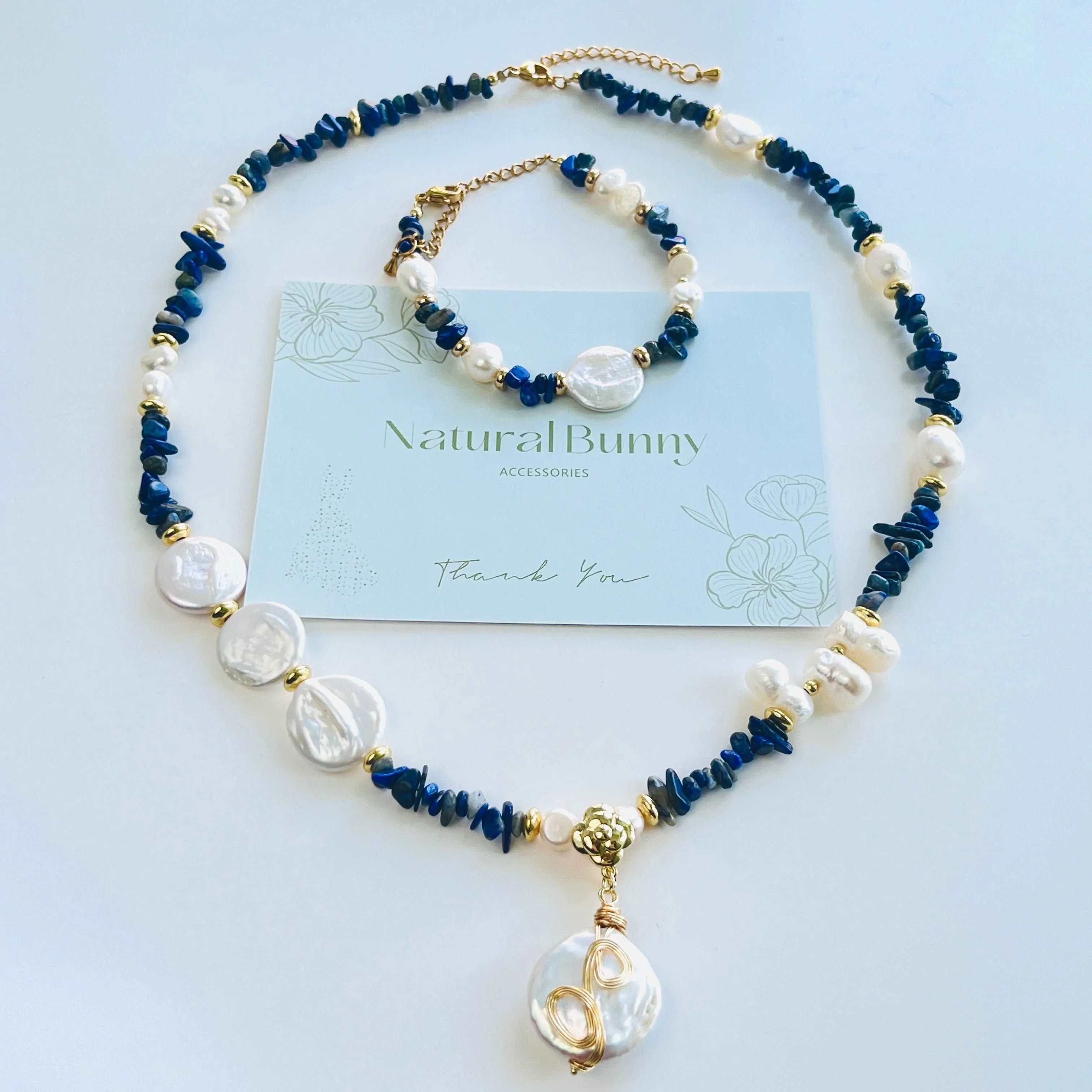 Ocean Blue Baroque Pearl Necklace