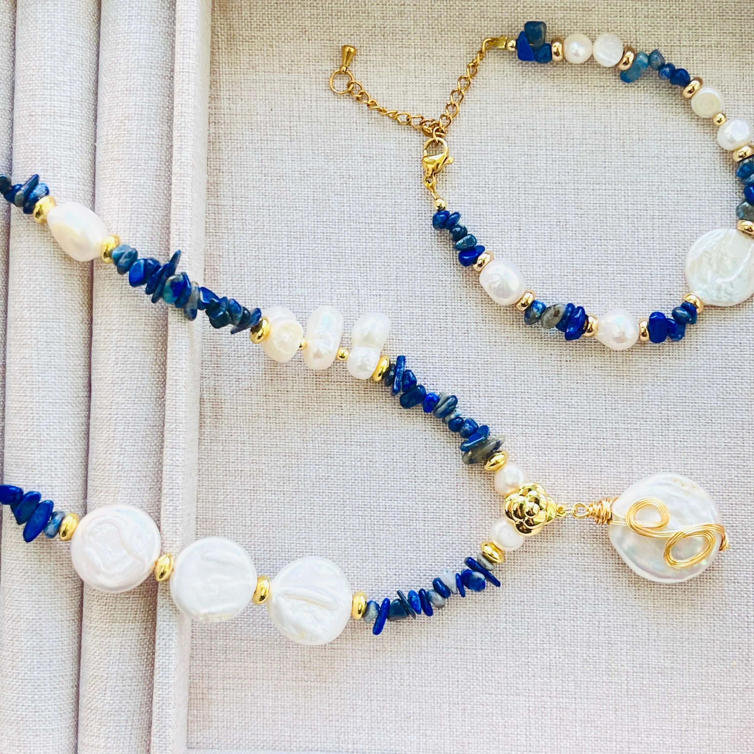 Ocean Blue Baroque Pearl Necklace