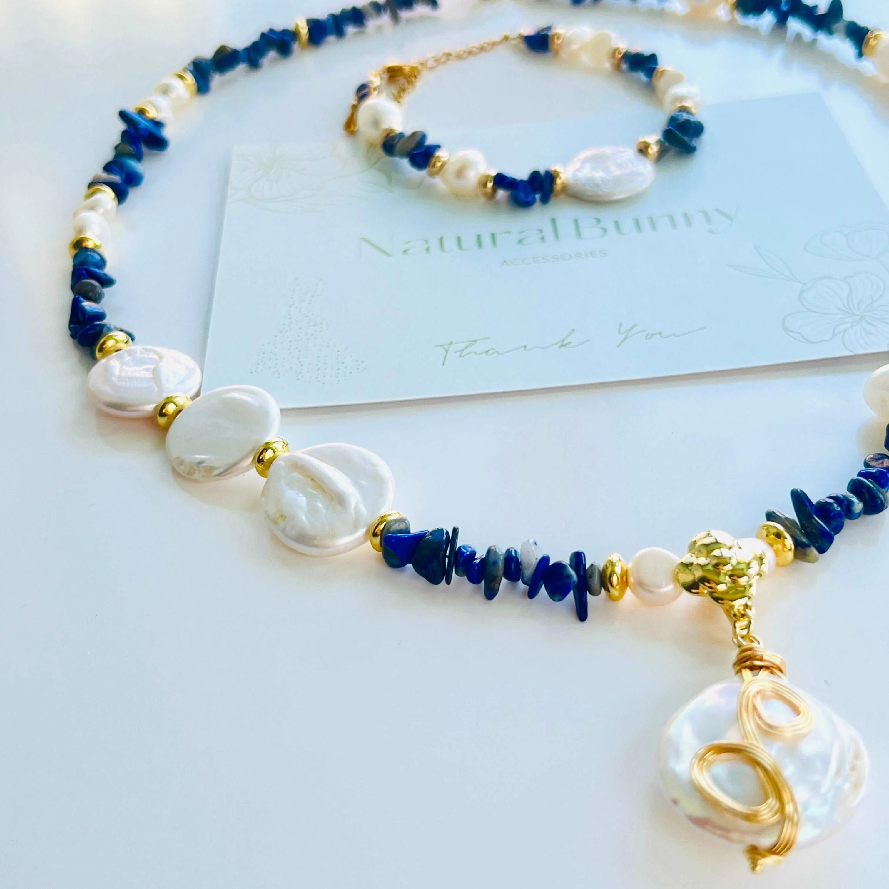 Ocean Blue Baroque Pearl Necklace