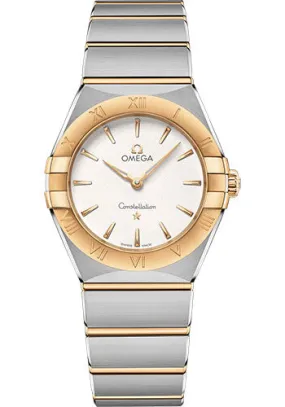 Omega Constellation Manhattan Quartz Watch - 28 mm Steel And Yellow Gold Case - Crystal White Silvery Dial - 131.20.28.60.02.002