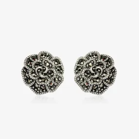 Oxidized Floral Studs