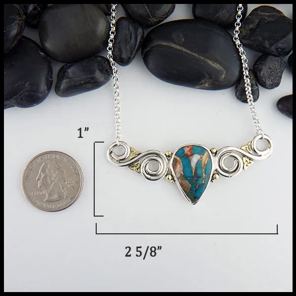 Oyster Turquoise Bar Pendant