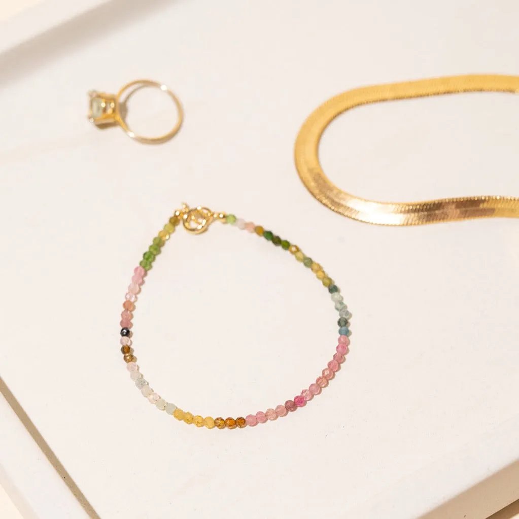 Petite Sparkling Gemstone Bracelet - 14K Vermeil