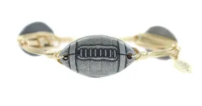 Pewter Football Bangle Bracelet