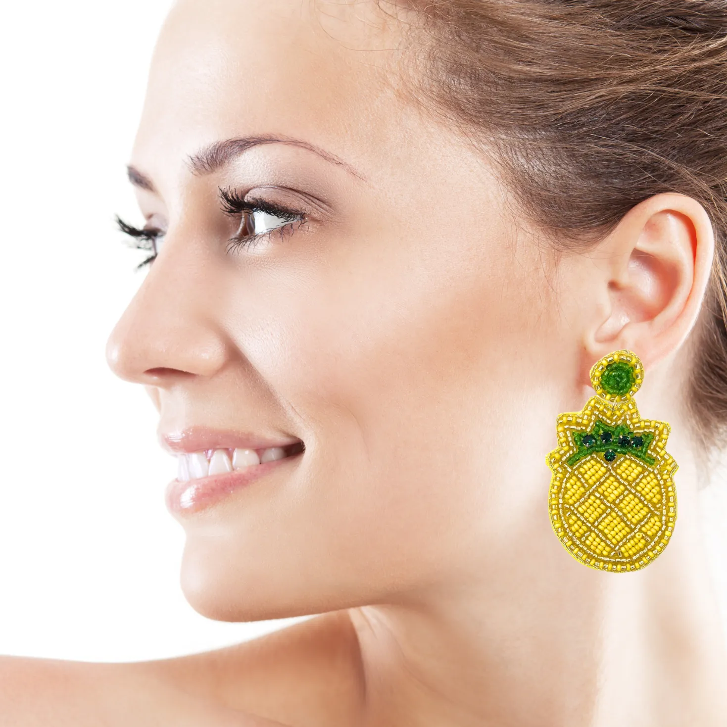 Pineapple Beaded Earrings