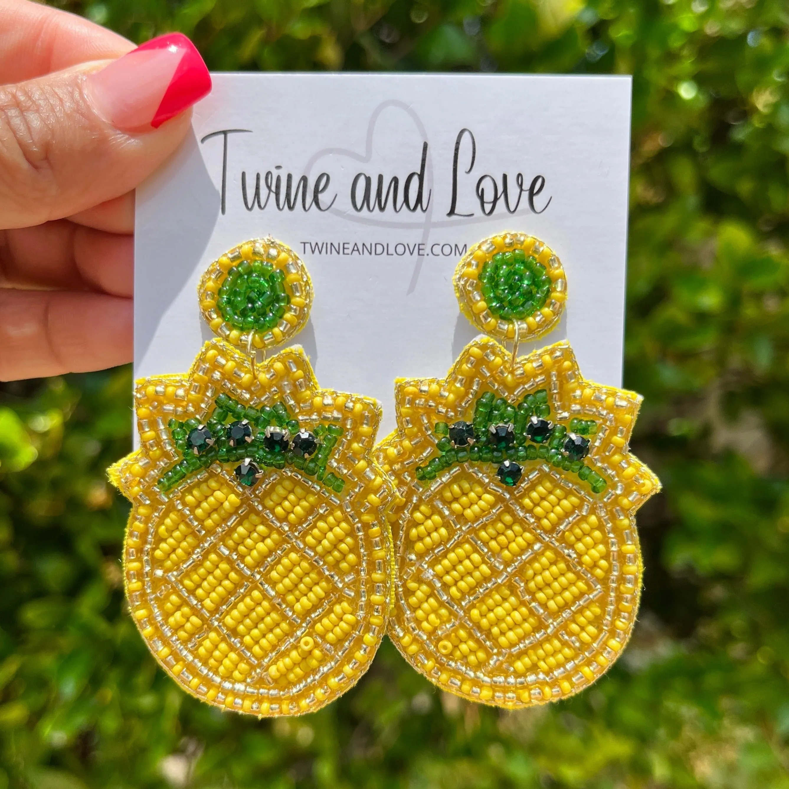 Pineapple Beaded Earrings