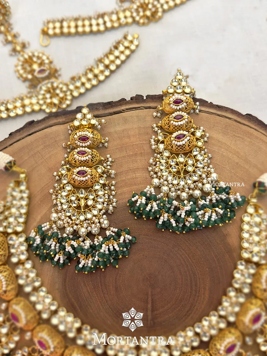 Pink Color Gold Plated Jadau Kundan Bridal Necklace Set - MS1715YP